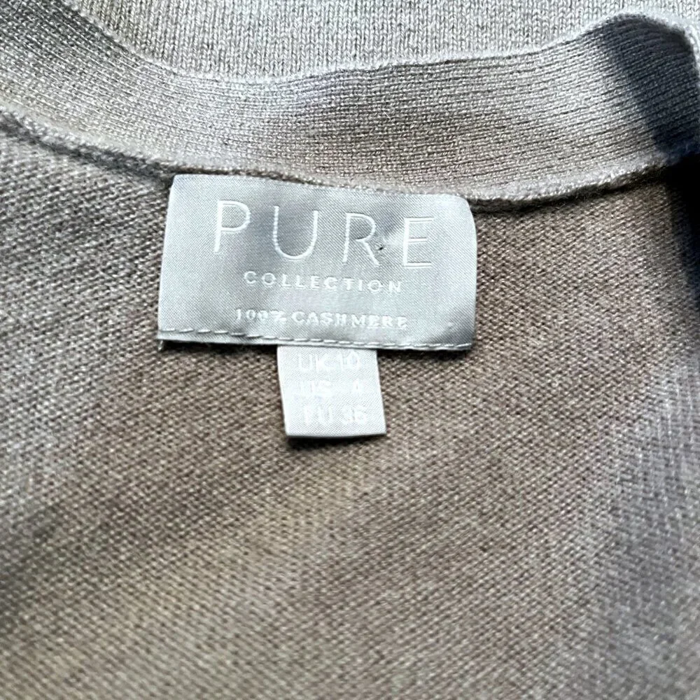 PURE COLLECTION 100% Cashmere Dusty Lavender Long Line Button Classic Cardigan 4